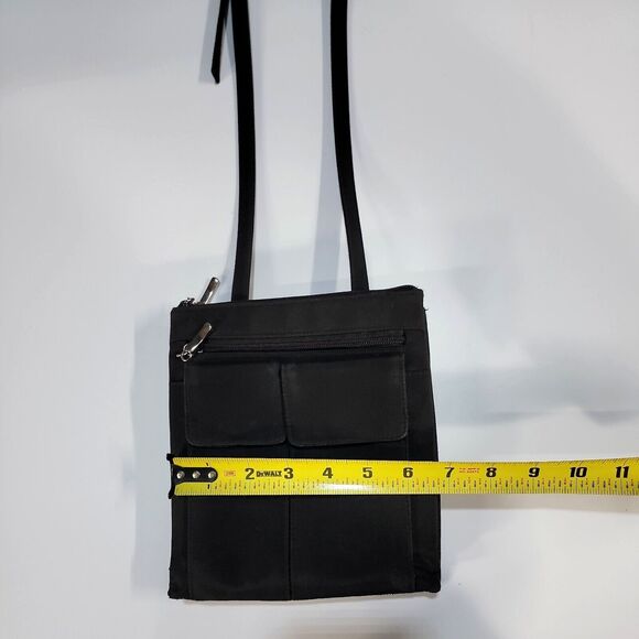 Black Crossbody Travel Bag Purse Catherina Organizer Expandable Pack Handbag EUC - Picture 7 of 13